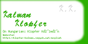 kalman klopfer business card